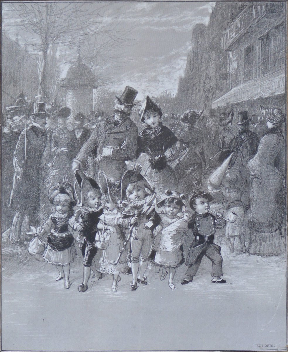  Georges Lorin 1849-1927. "family Walk." -photo-3