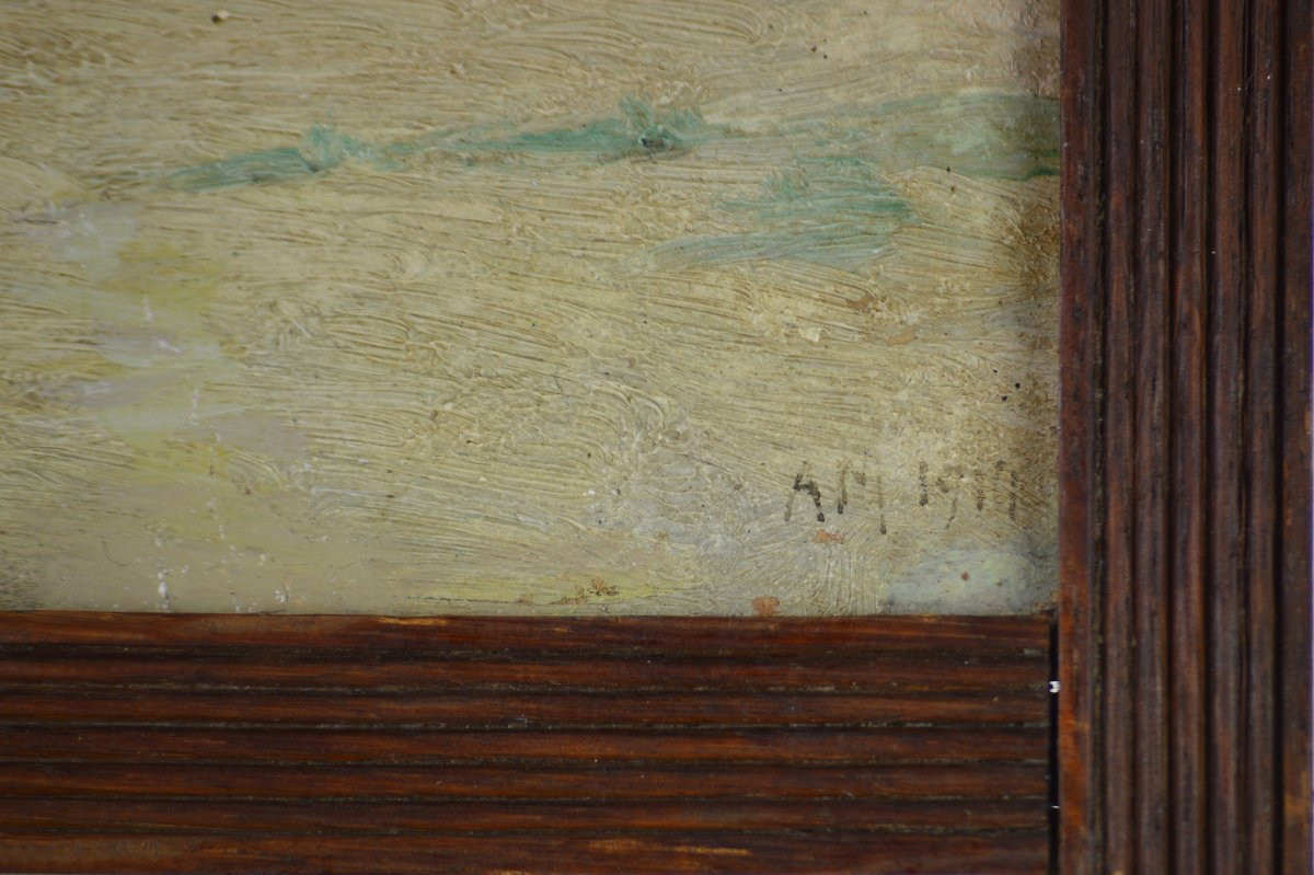 French School, Early 20th Century. "the Sully Bridge In Paris, Right Bank Side."-photo-4