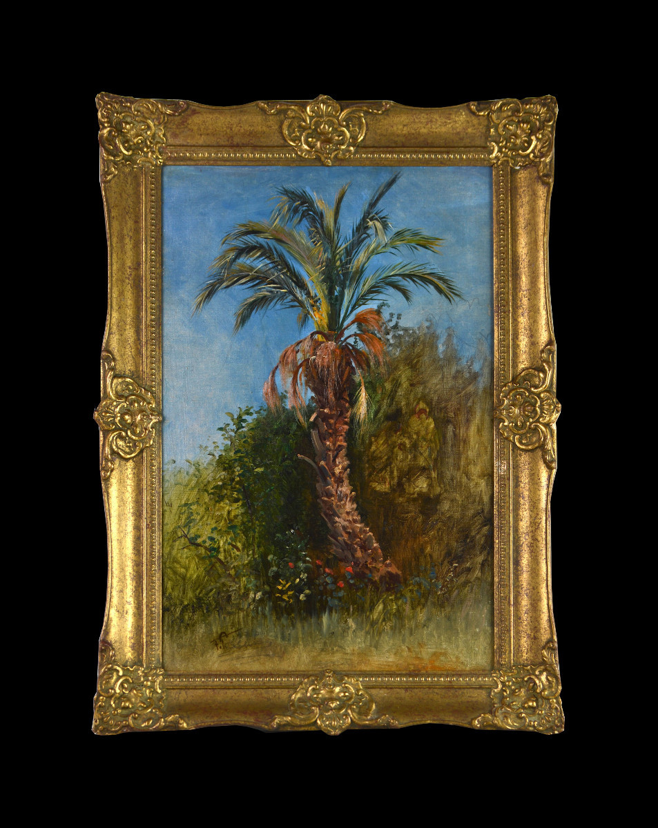 Felix Possart 1837-1928. German School. "palm Tree."-photo-2