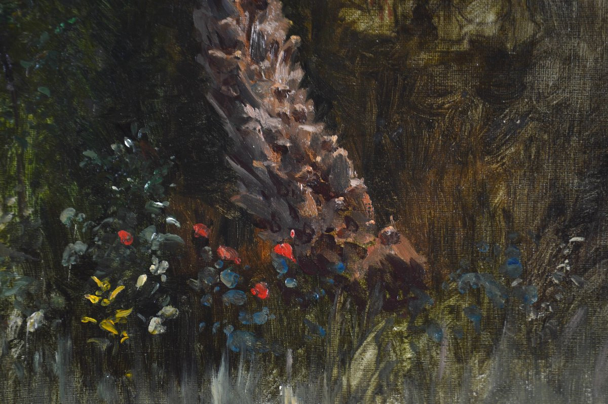 Felix Possart 1837-1928. German School. "palm Tree."-photo-5