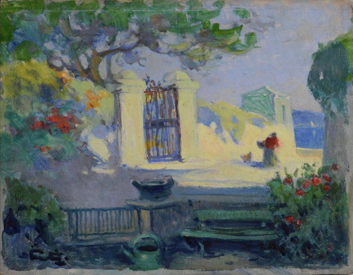 Louist Fortuney 1875-1951. "Une rue à Roucas-Blanc, Marseille."