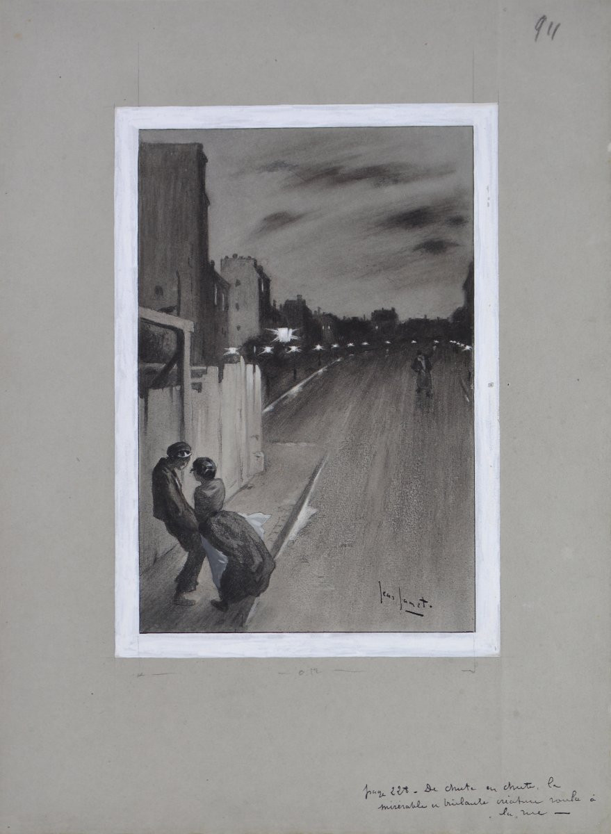 Jean Jamet XIXᵉ/ XXᵉ siècle. "Projet d'illustration."-photo-2