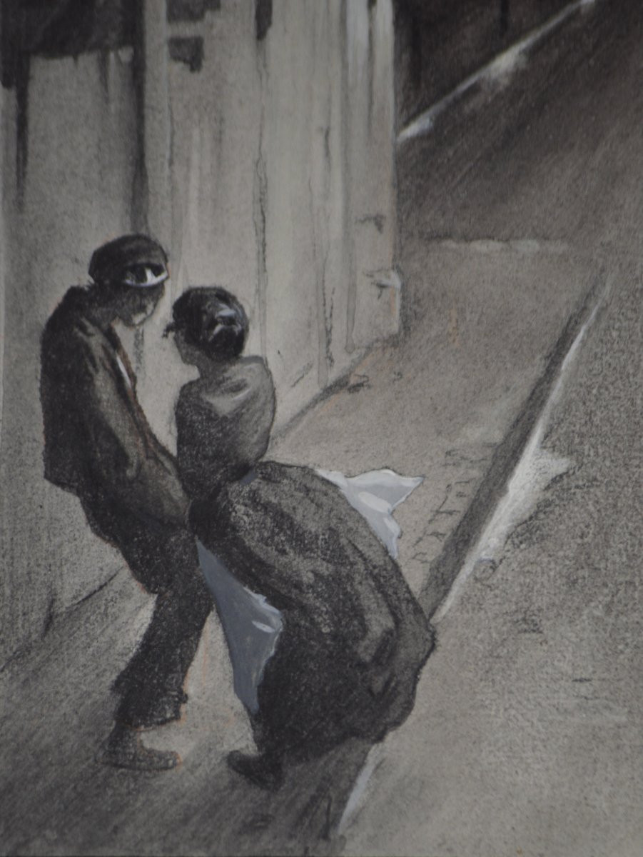 Jean Jamet XIXᵉ/ XXᵉ siècle. "Projet d'illustration."-photo-3