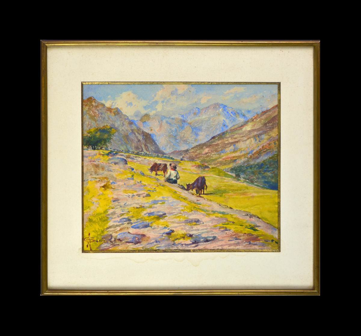 Angelo Carino 1860-1945. Italian School. "pasture."