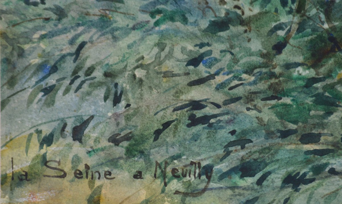 Antonio Borja De Mozota 1870-1965. “the Seine At Neuilly.”-photo-4