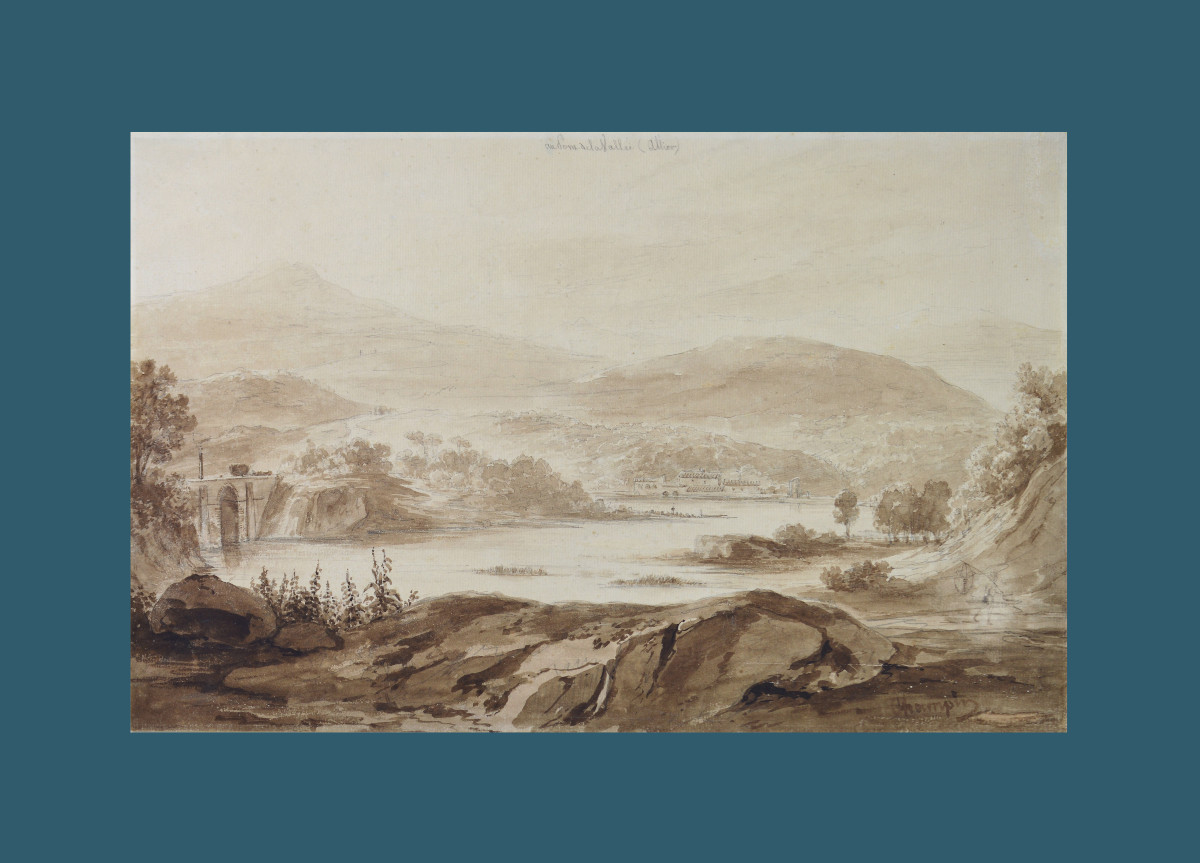 Jean-jacques Champin 1796-1860. "view Of The Valley Bridge. (droiturier, Allier)."