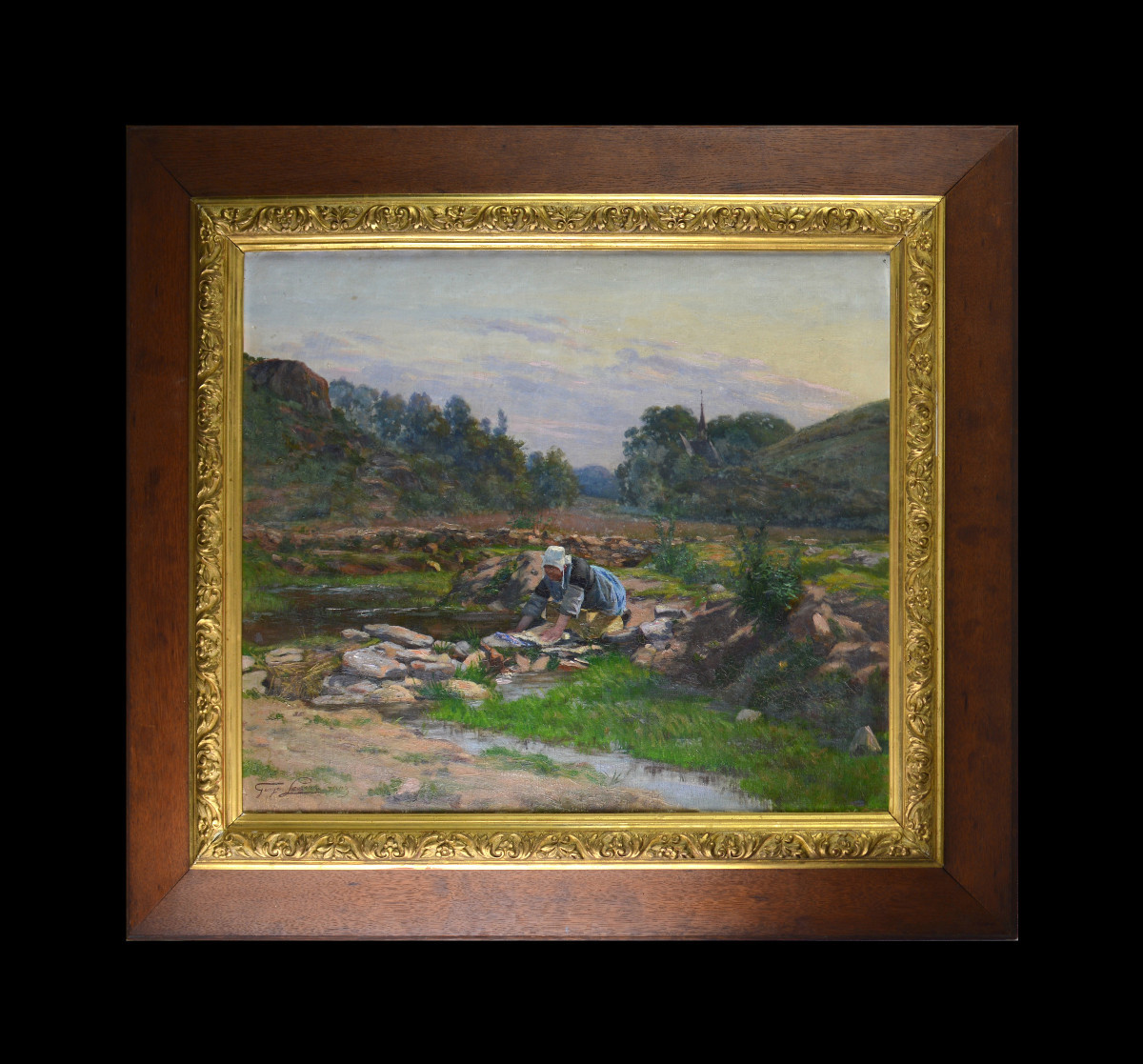 Georges Levreau 1867-1936. "La lavandière."-photo-2