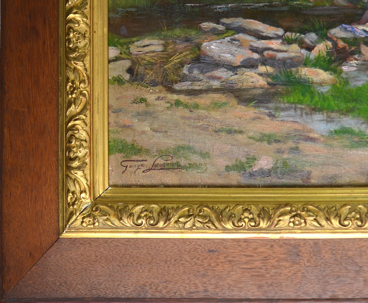 Georges Levreau 1867-1936. "La lavandière."-photo-4