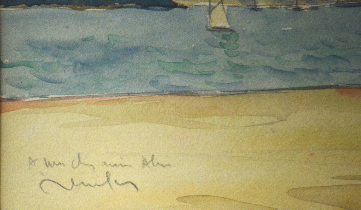 Raymond Renefer 1879-1957. "L'Île Tudy, dans le Finistère."-photo-4