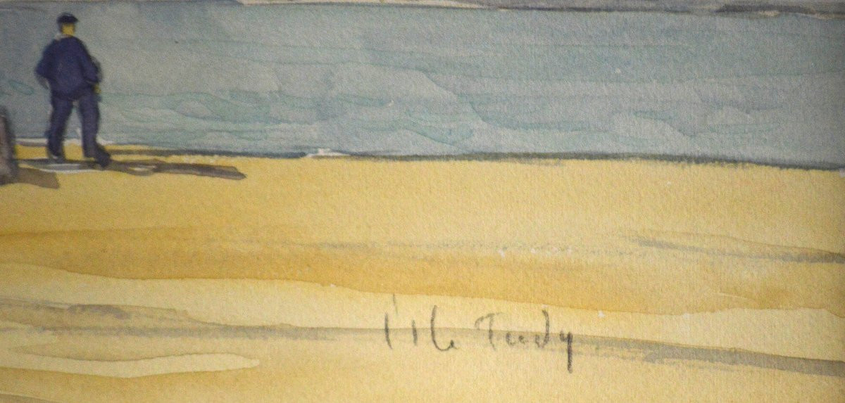 Raymond Renefer 1879-1957. "L'Île Tudy, dans le Finistère."-photo-1