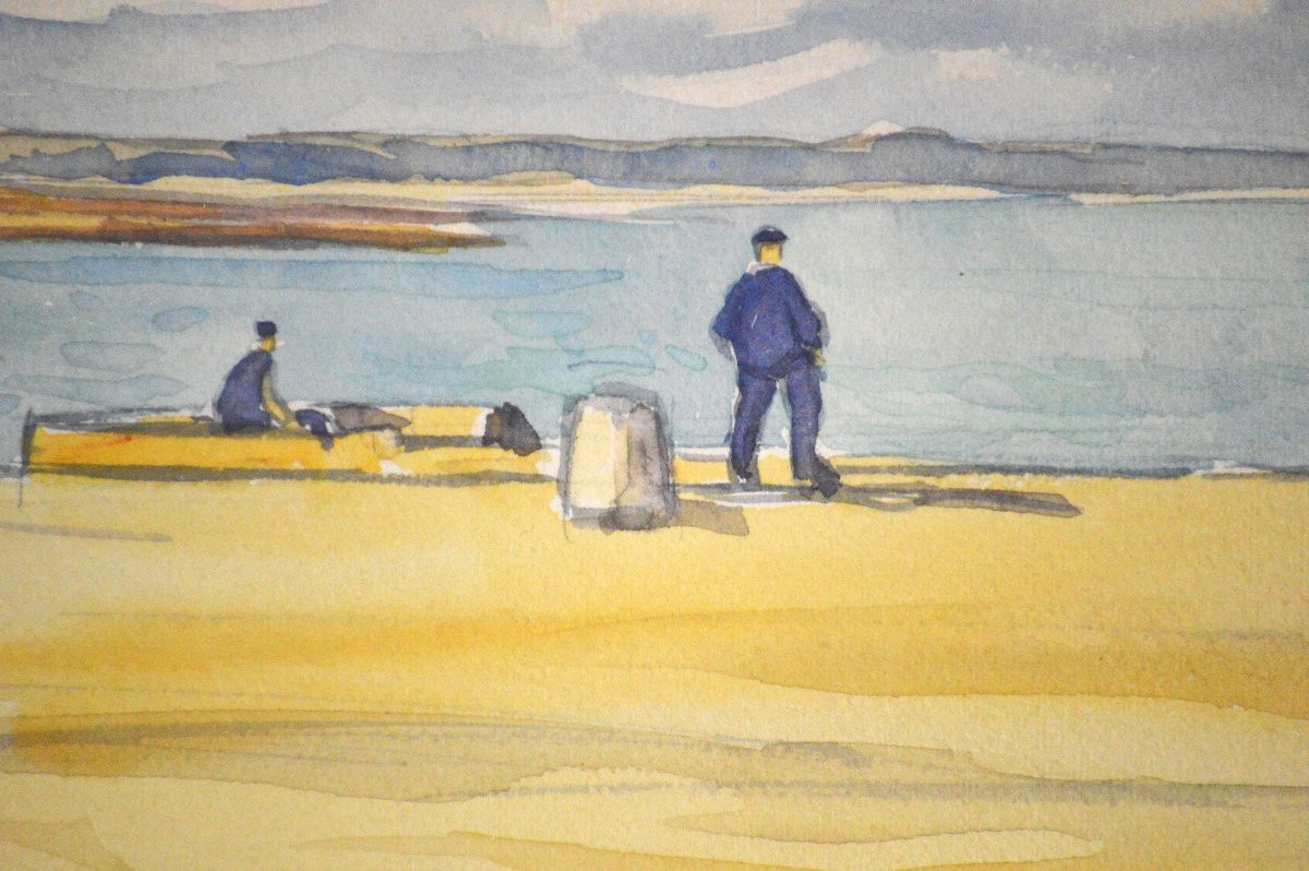 Raymond Renefer 1879-1957. "L'Île Tudy, dans le Finistère."-photo-4