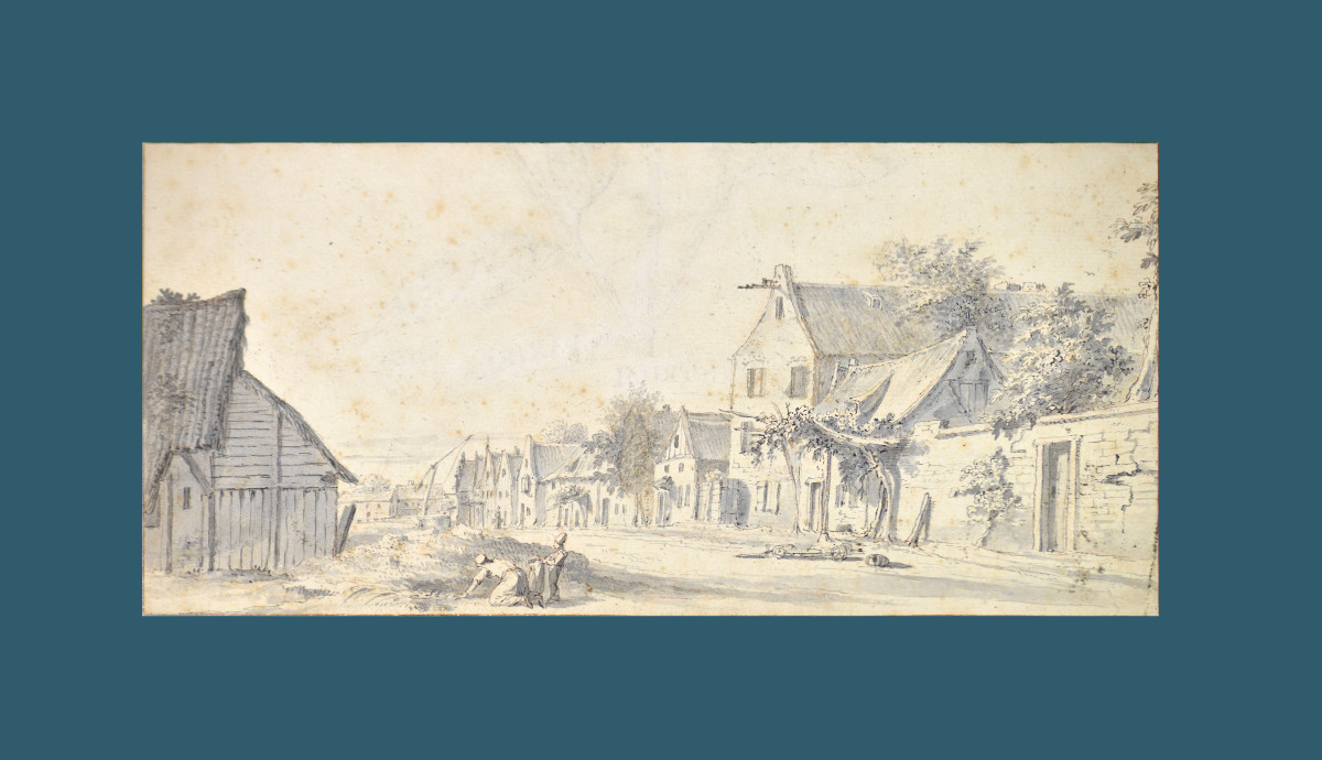 Dutch School, 18th Century. "village View."-photo-2