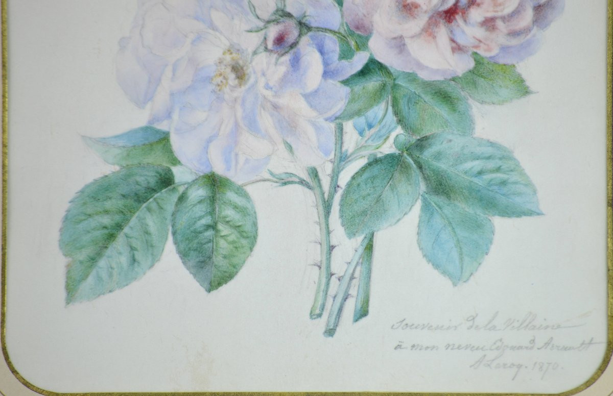 Augustine Leroy, Born In 1810. "flowers."-photo-2