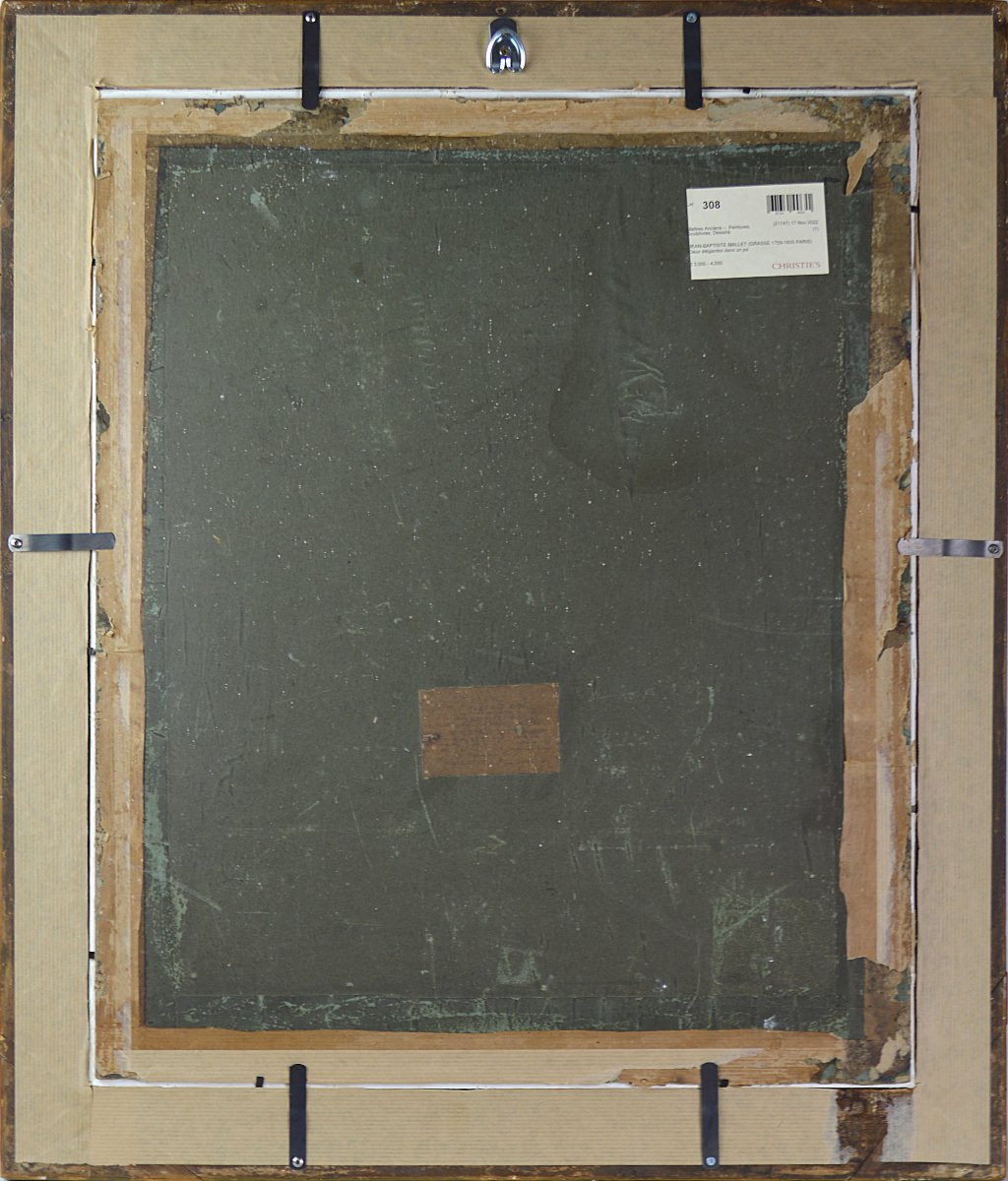 Jean-baptiste Mallet 1759-1835. "two Elegant Women In A Park - The Matchmaker."-photo-5