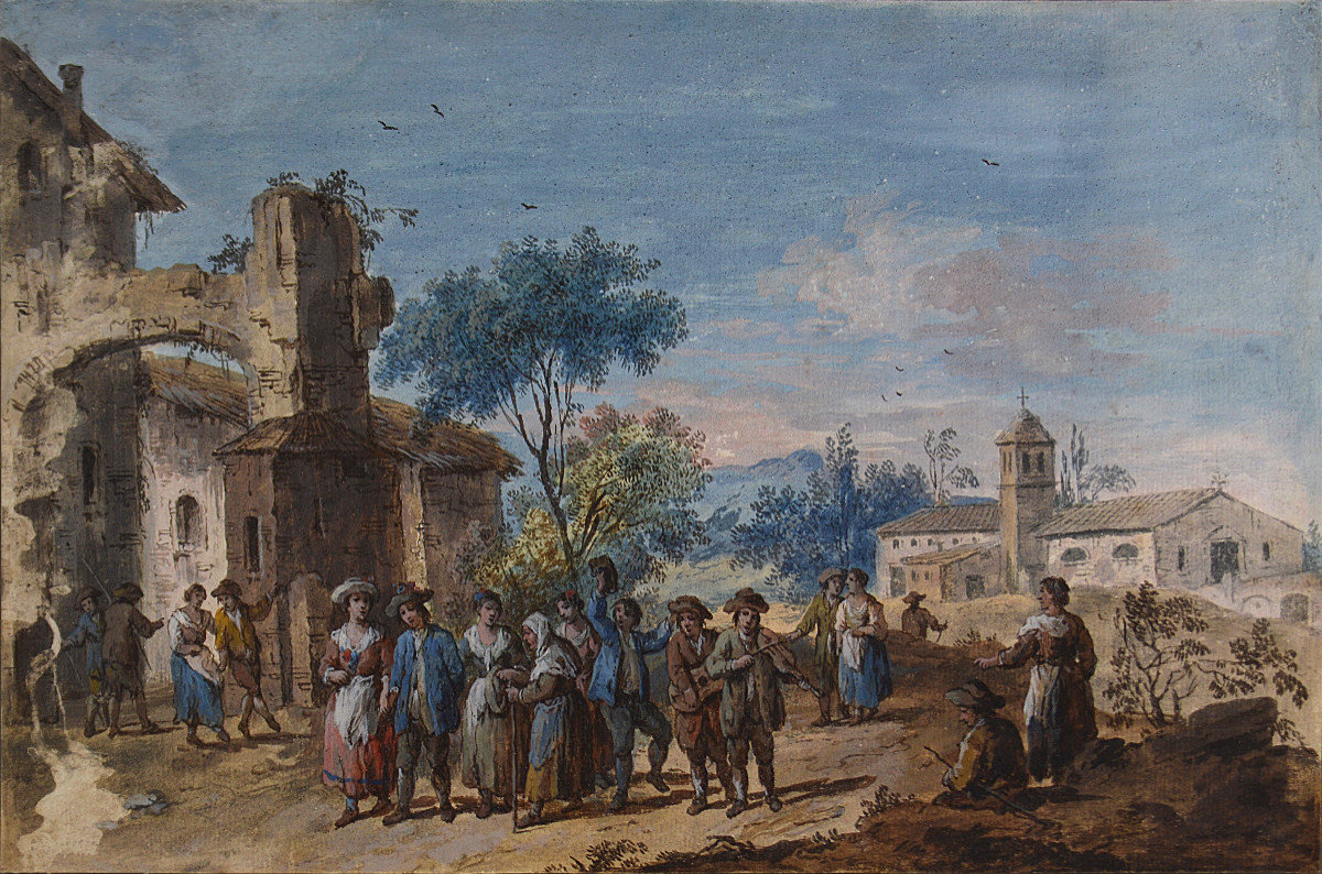 Giuseppe Zais 1709-1784. Venetian School. "village Festival."