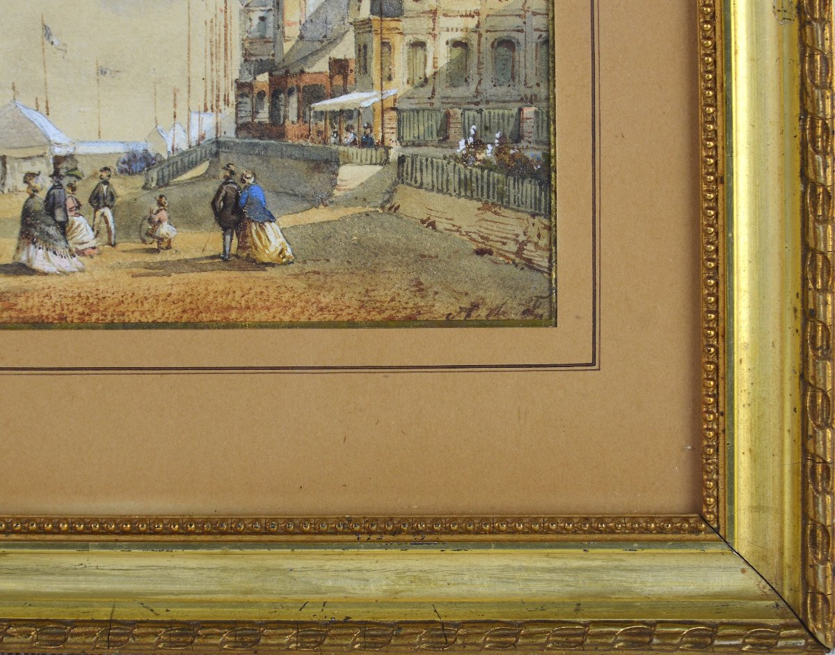 Alice De Forestier, 19th Century. "the Beach At Trouville, The Casino."-photo-4