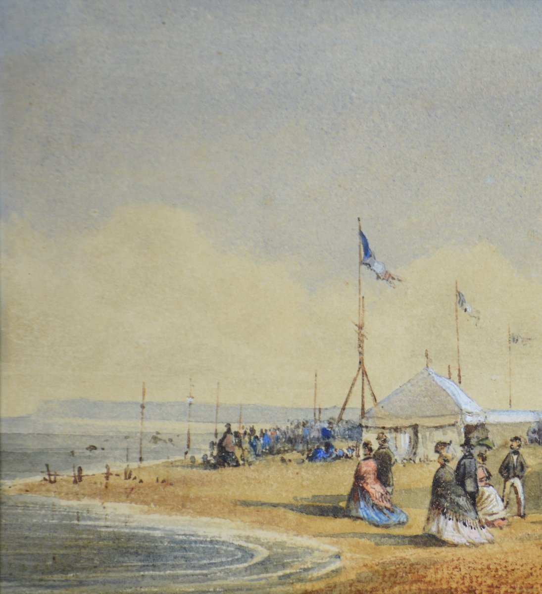 Alice De Forestier, 19th Century. "the Beach At Trouville, The Casino."-photo-1