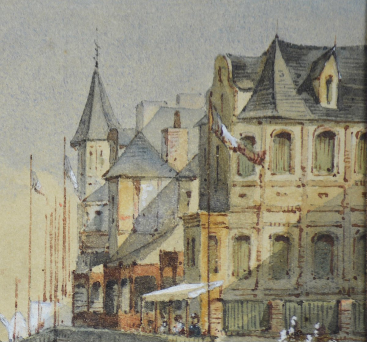 Alice De Forestier, 19th Century. "the Beach At Trouville, The Casino."-photo-4