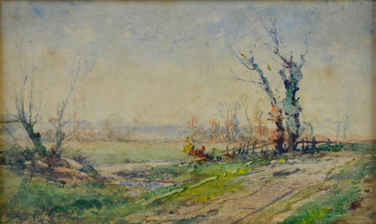 Jean-Gabriel Noirot 1887-1963. "Paysage vers Saint-Gérand-le-Puy, Allier."-photo-3