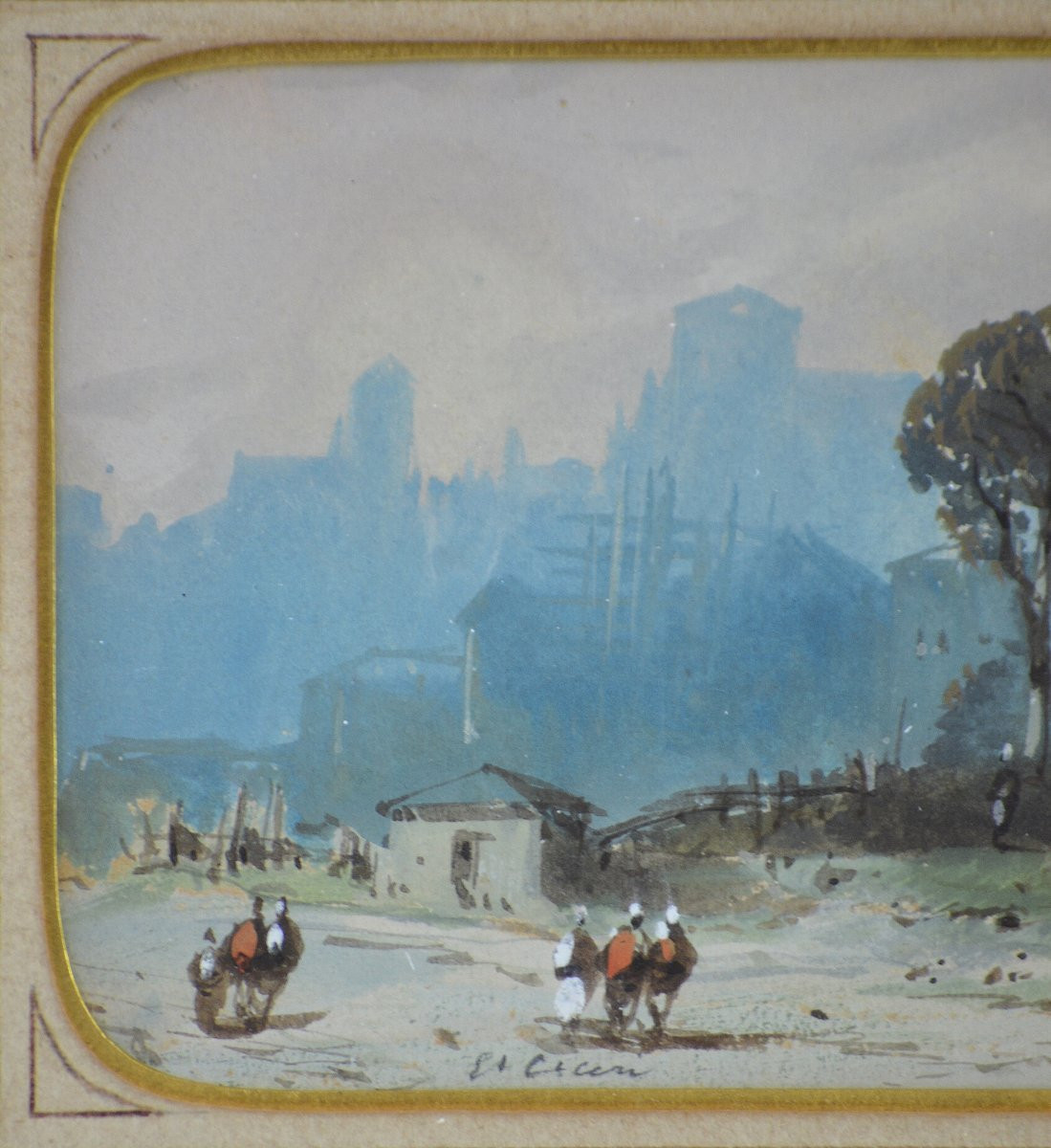 Eugène Ciceri 1813-1890. "Paysage animé."-photo-1