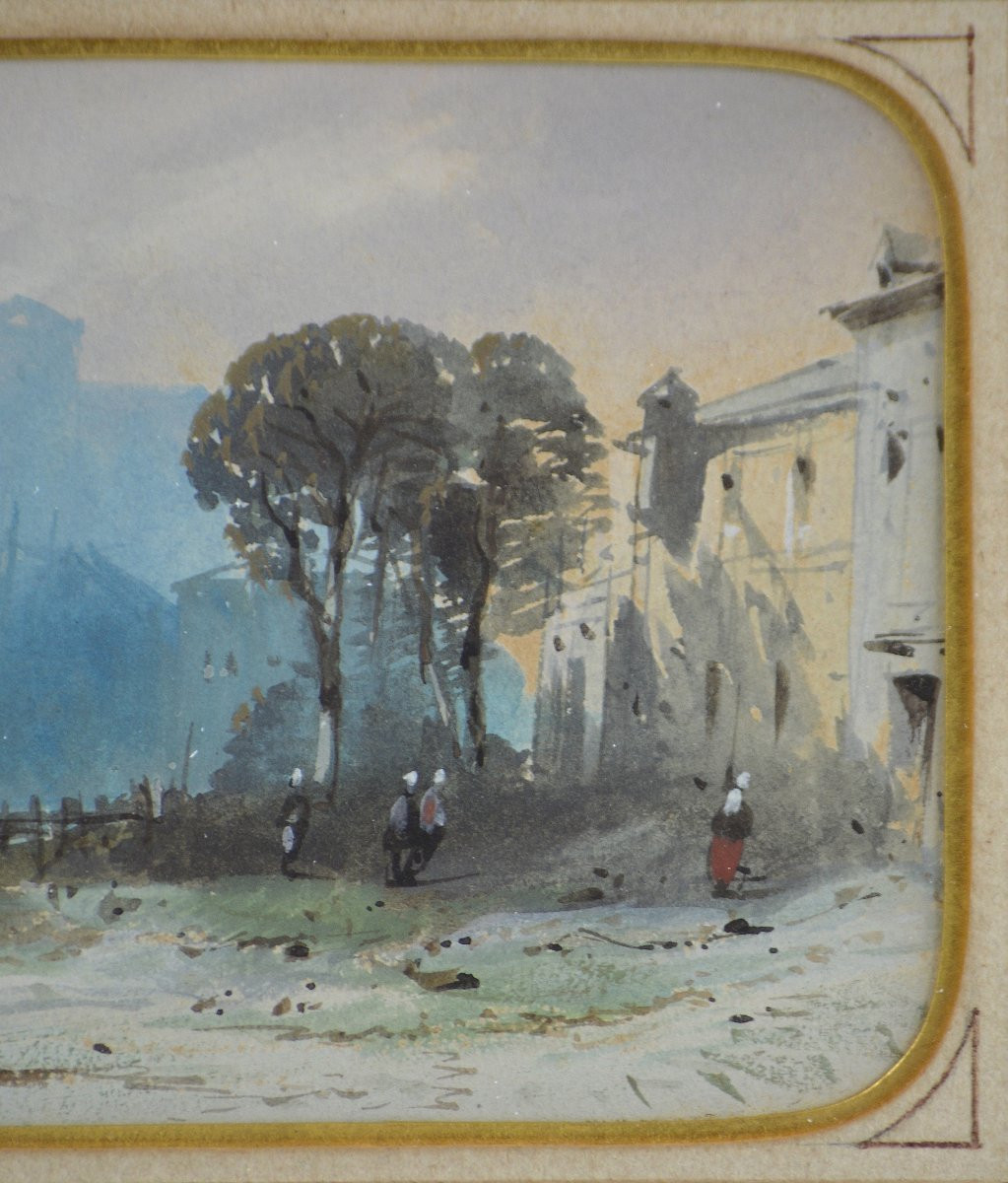 Eugène Ciceri 1813-1890. "Paysage animé."-photo-2