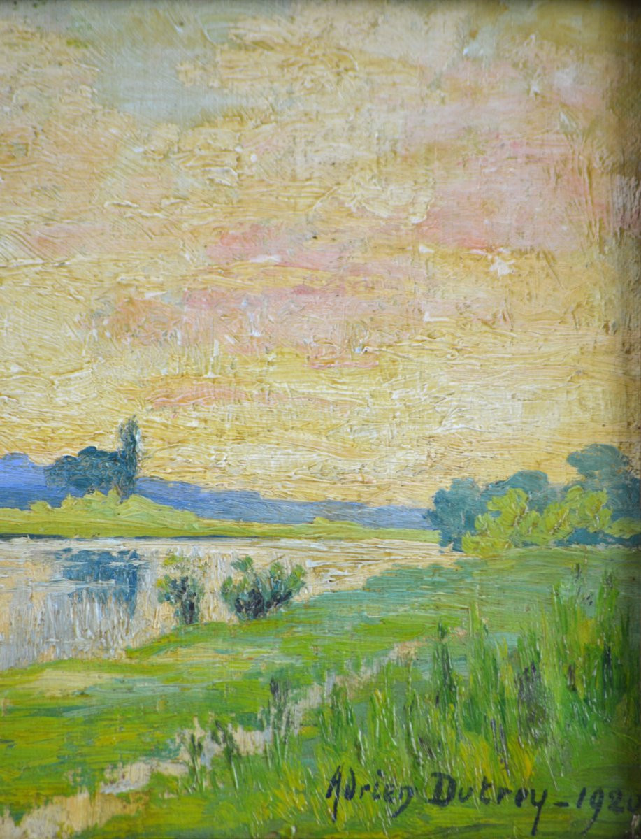 Adrien Dutrey XXᵉ siècle. "La marne à Lagny."-photo-2