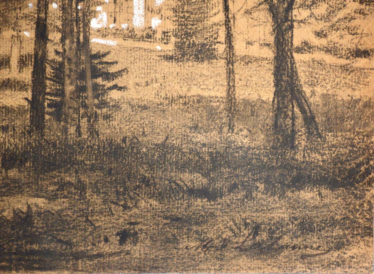 Maxime Lalanne 1827-1886. "Le château et son parc."-photo-4