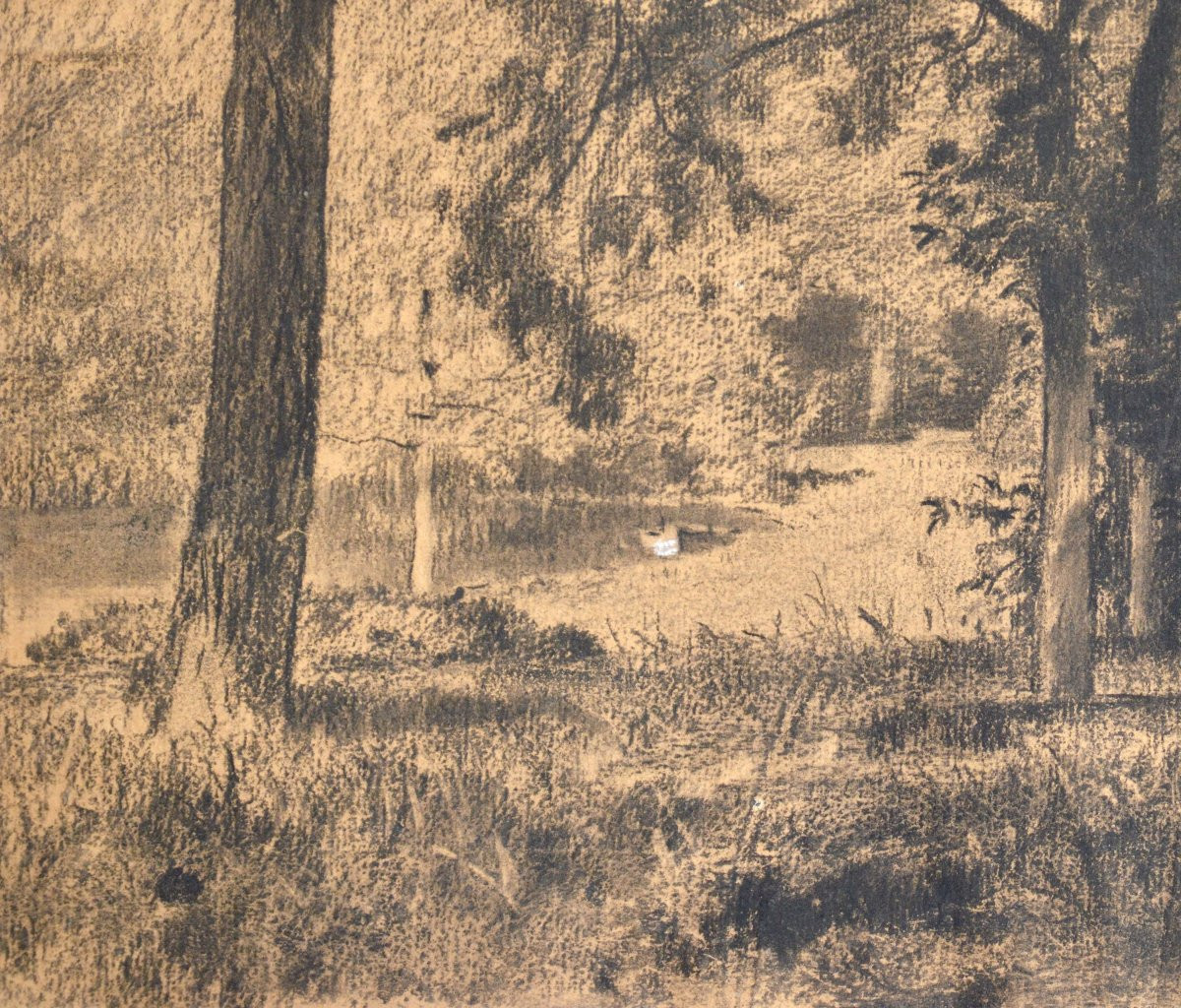 Maxime Lalanne 1827-1886. "Le château et son parc."-photo-2