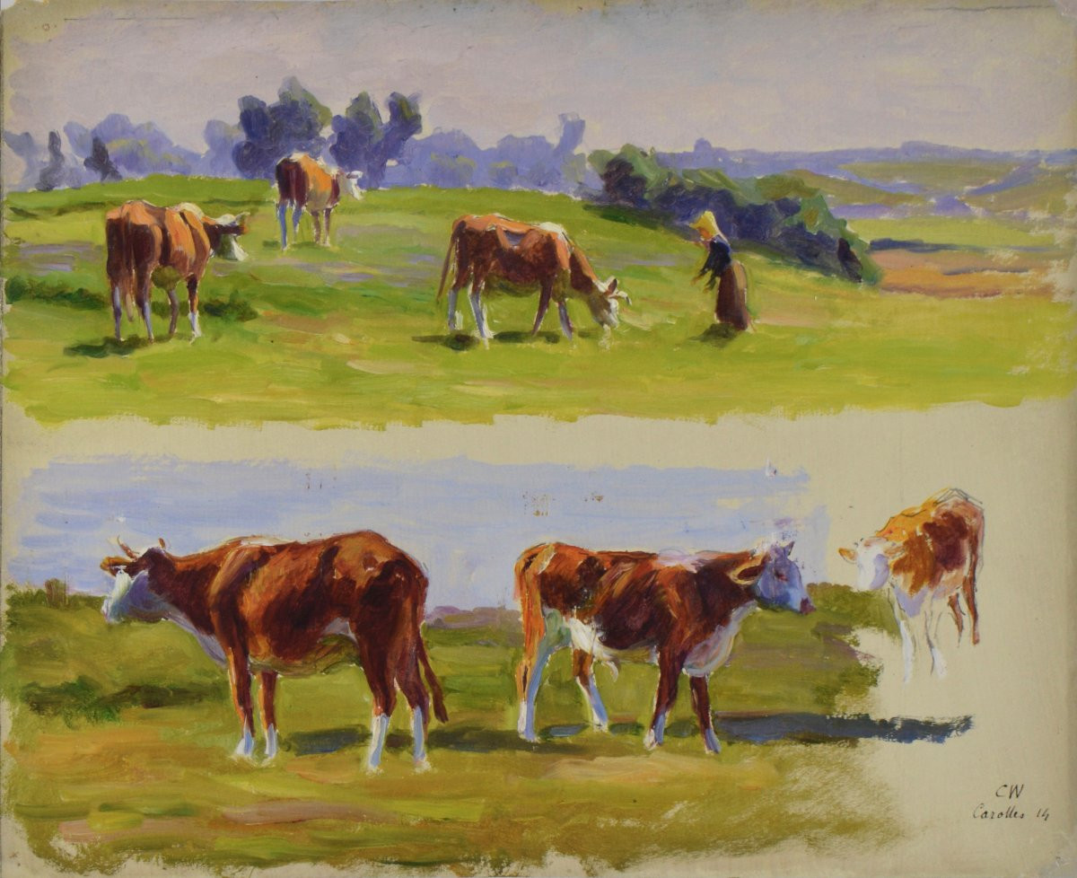 Charles Wislin 1852-1932. "cows."-photo-2