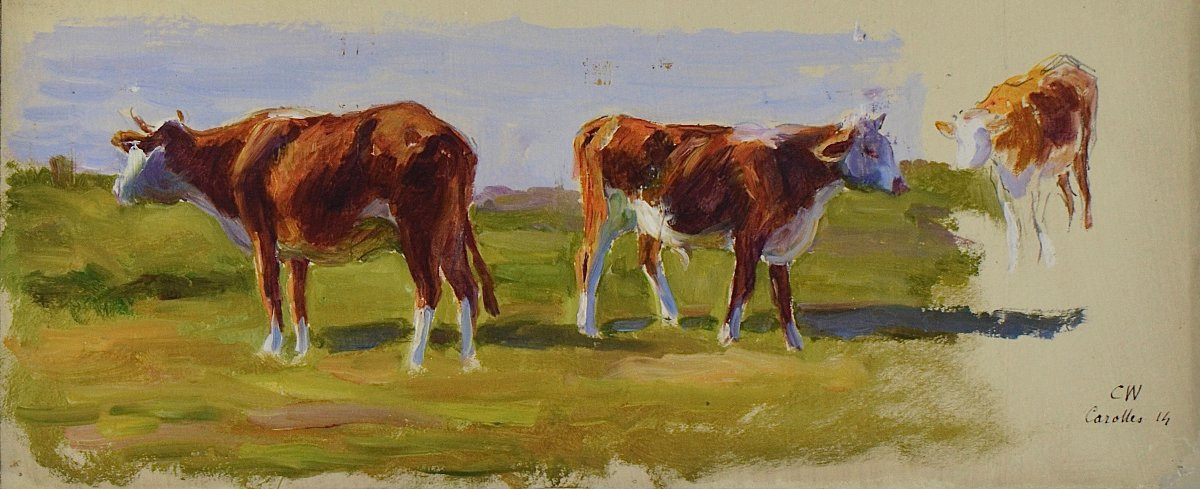Charles Wislin 1852-1932. "cows."-photo-1