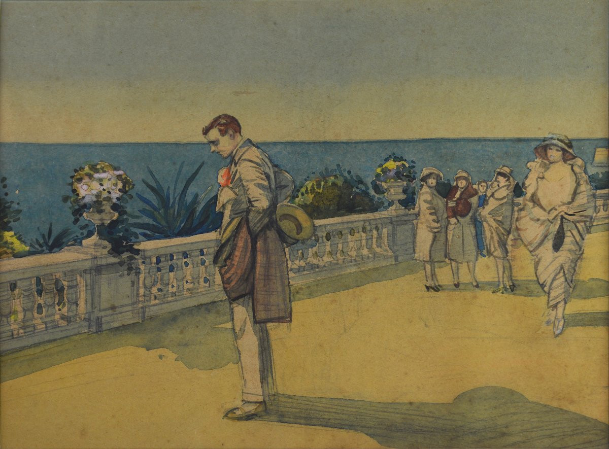Tony Minartz 1873-1944. “Promenade sur la Côte d’Azur.”-photo-3