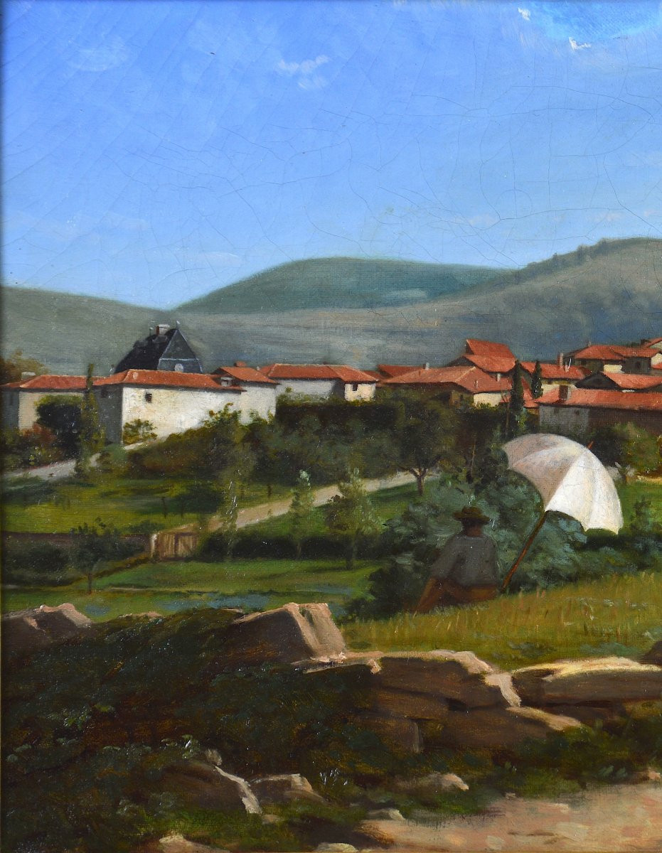 Antoine Flachat (?-1897). “Peintre sur le motif à Saint-Paul-en-Jarez.”-photo-1