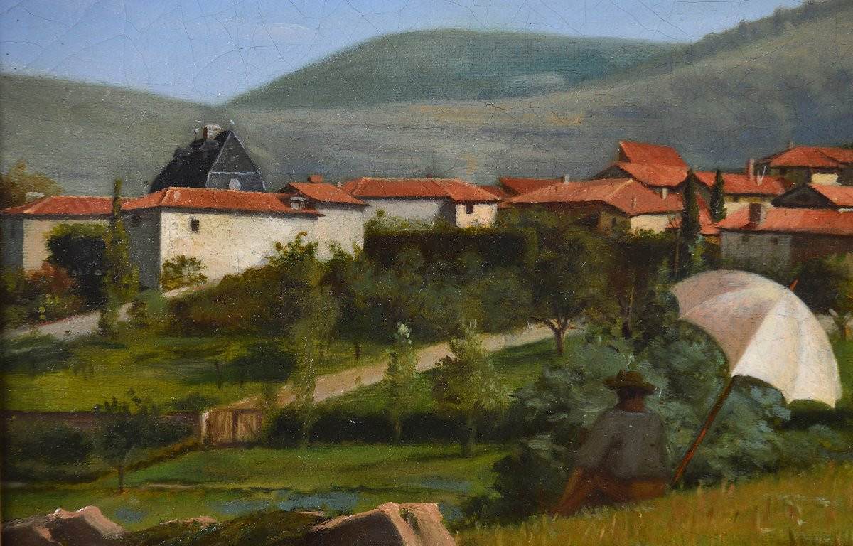Antoine Flachat (?-1897). “Peintre sur le motif à Saint-Paul-en-Jarez.”-photo-3