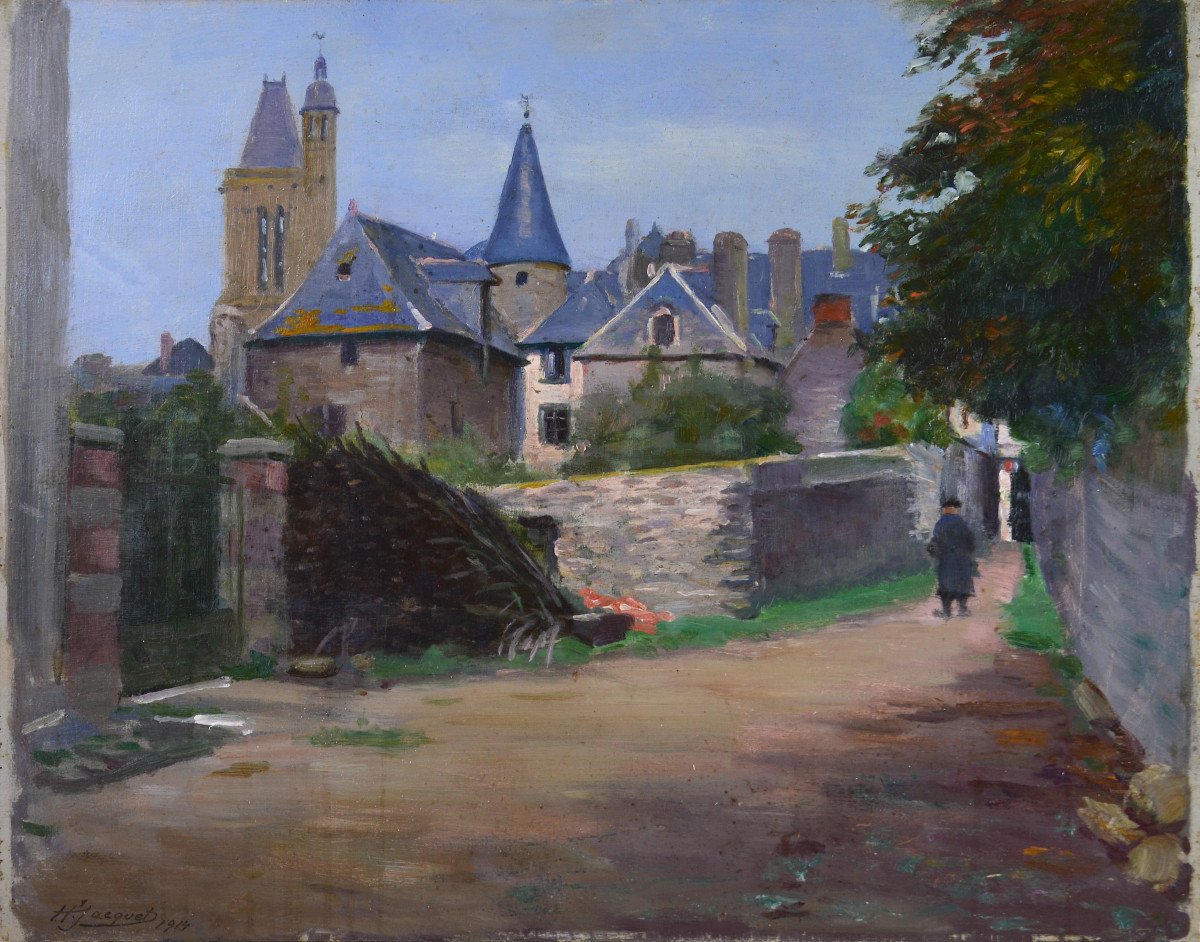 Henry Léon Jacquet 1856-1924. “Rue de village.”