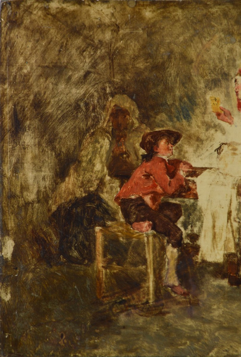 Théodore Valerio 1819-1879. (Attribué à). “Famille.”-photo-4