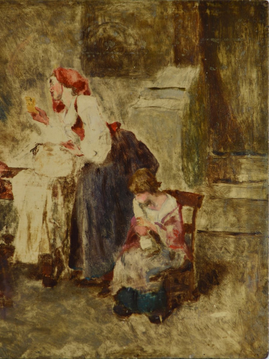 Théodore Valerio 1819-1879. (Attribué à). “Famille.”-photo-1