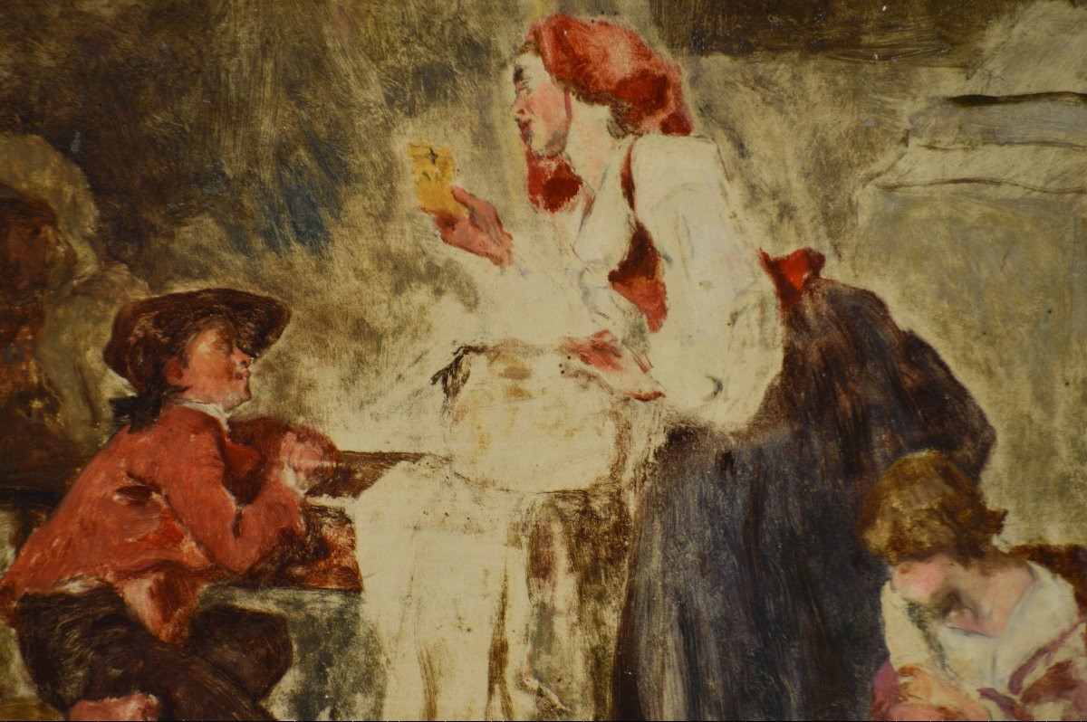 Théodore Valerio 1819-1879. (Attribué à). “Famille.”-photo-2