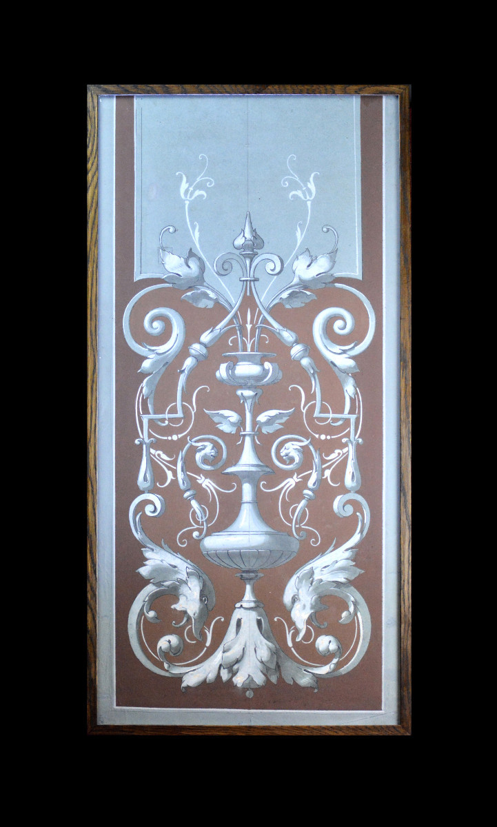 French School XIXᵉ Century. "napoleon III Period Decor Project."-photo-2