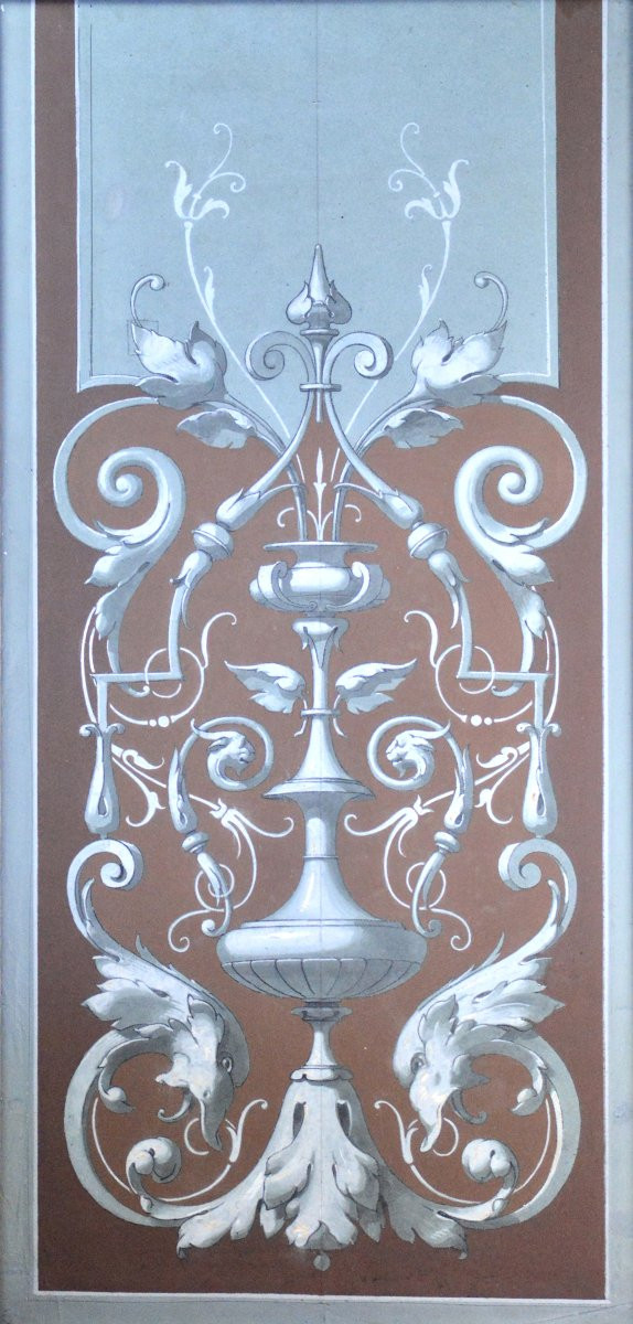 French School XIXᵉ Century. "napoleon III Period Decor Project."-photo-3