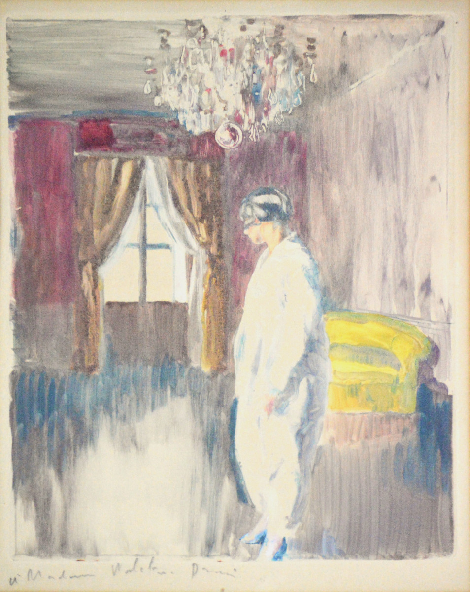 Adrien Désiré Étienne Drian 1885-1961. "Élégante dans son intérieur vers 1920 /1930."
