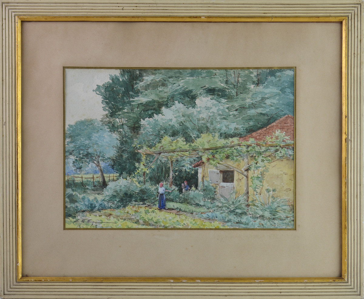 édouard Mathurin Mage ?-1904. "scène Paysanne."