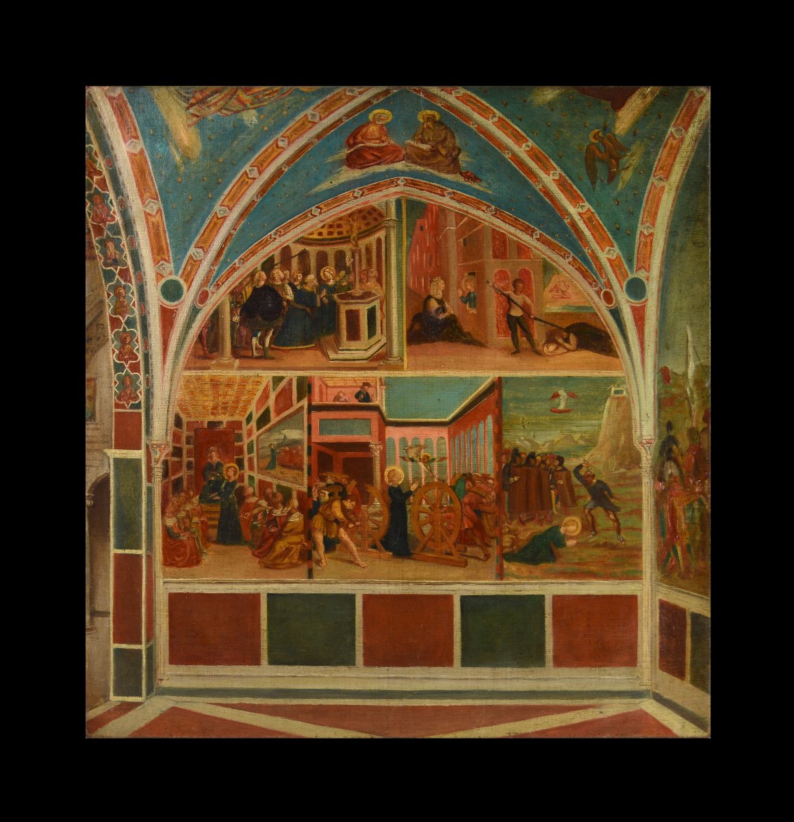 École Européenne XIXᵉ siècle. “Martyre de Sainte Catherine.”-photo-2