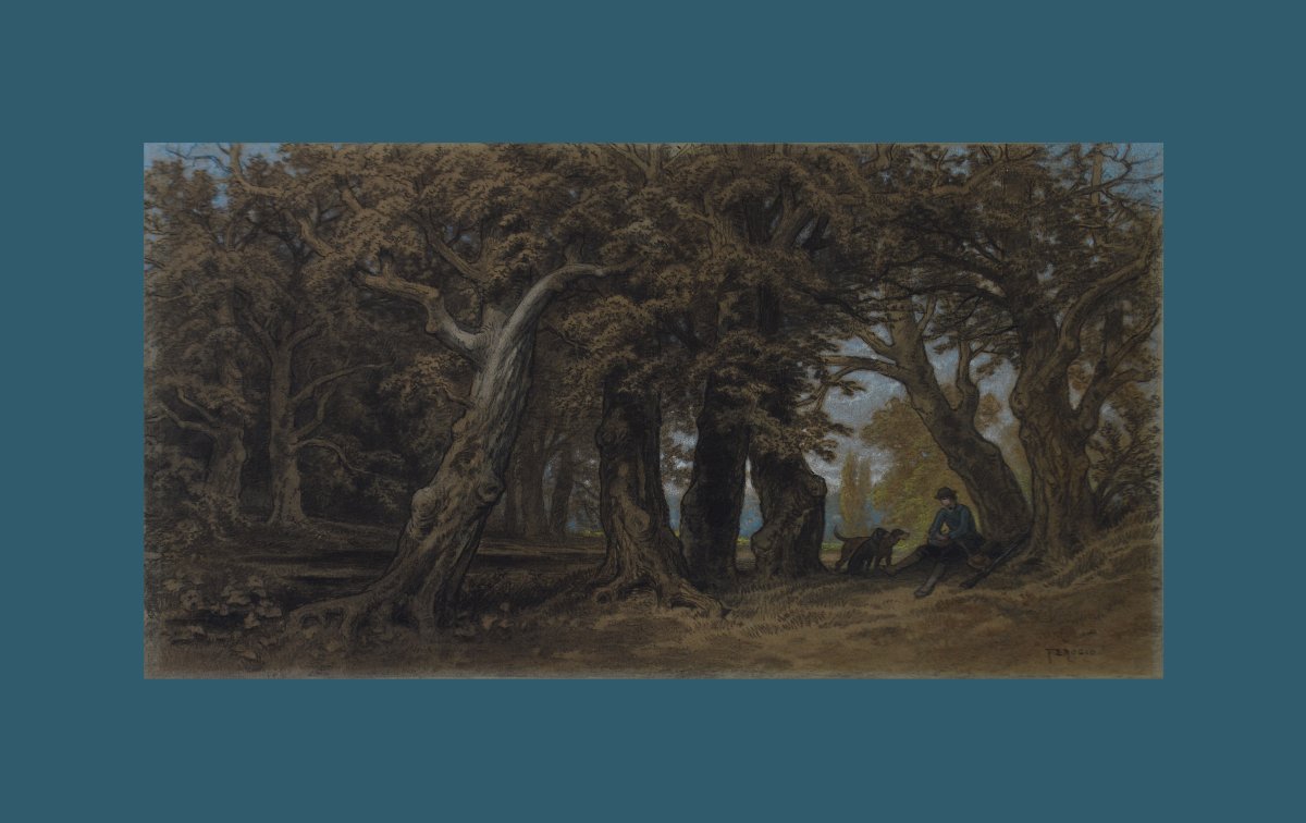 François Fortuné Antoine Ferogio (1805-1888). “La pause du chasseur.”-photo-2
