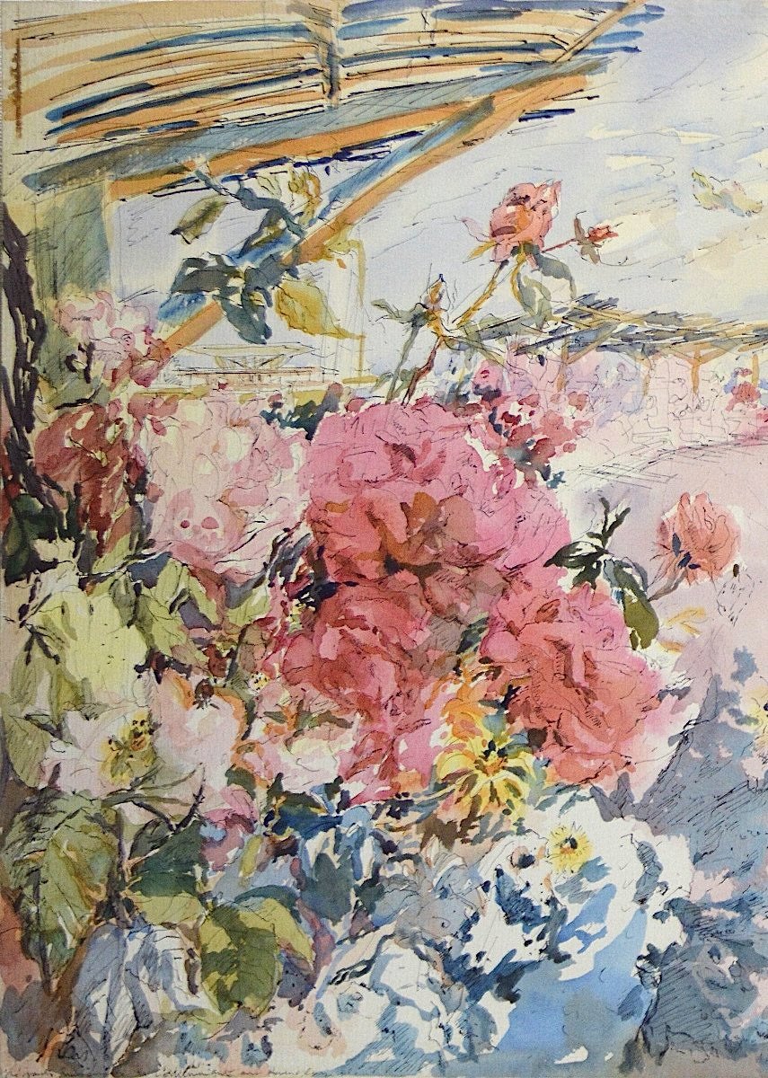 Éliane Diverly 1914-2012. "La roseraie du Port Canto Cannes. Parfum de Mai."-photo-4