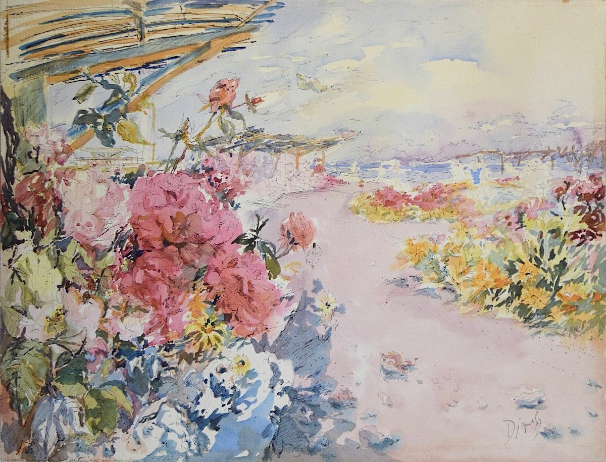 Éliane Diverly 1914-2012. "La roseraie du Port Canto Cannes. Parfum de Mai."