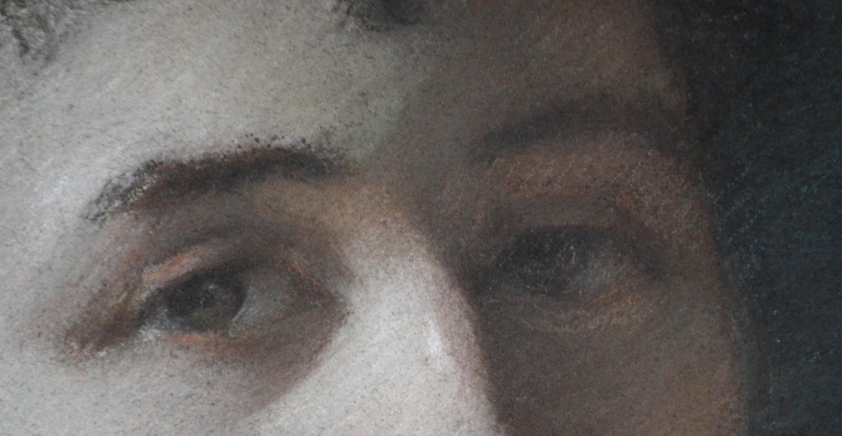 École française du XIXᵉ siècle. "Portrait de femme."-photo-4