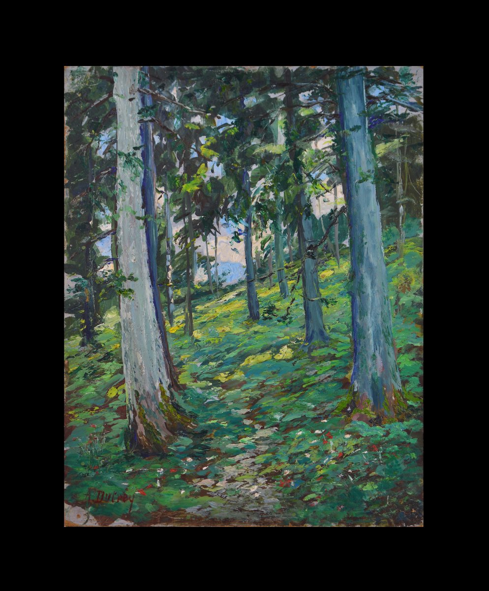 Adrien Dutrey, 19th/20th Century. "undergrowth."-photo-2