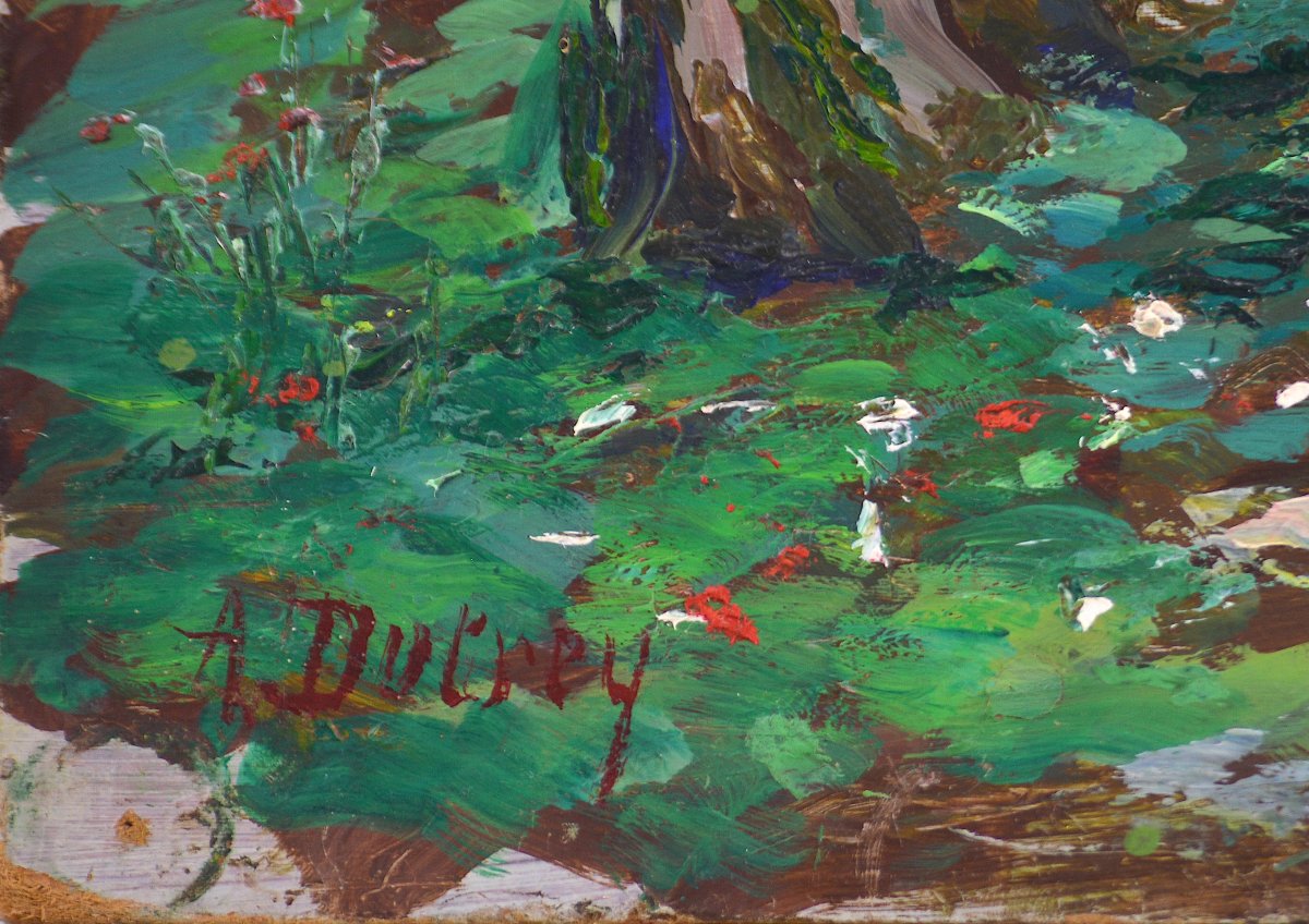 Adrien Dutrey, 19th/20th Century. "undergrowth."-photo-3