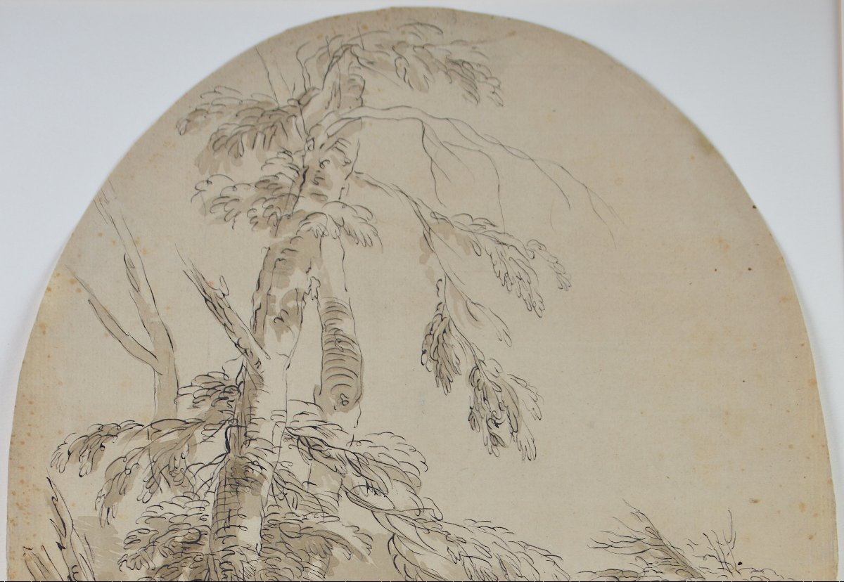 18th-century Italian School. “pensive Figure In A Landscape.”-photo-3