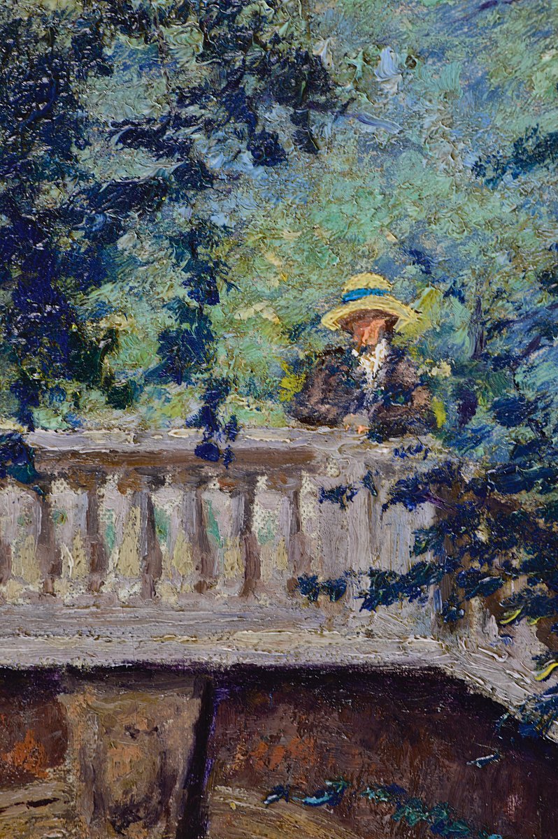 Raoul Carré, 1868–1933. “the Bridge At Parc Monceau.”-photo-2